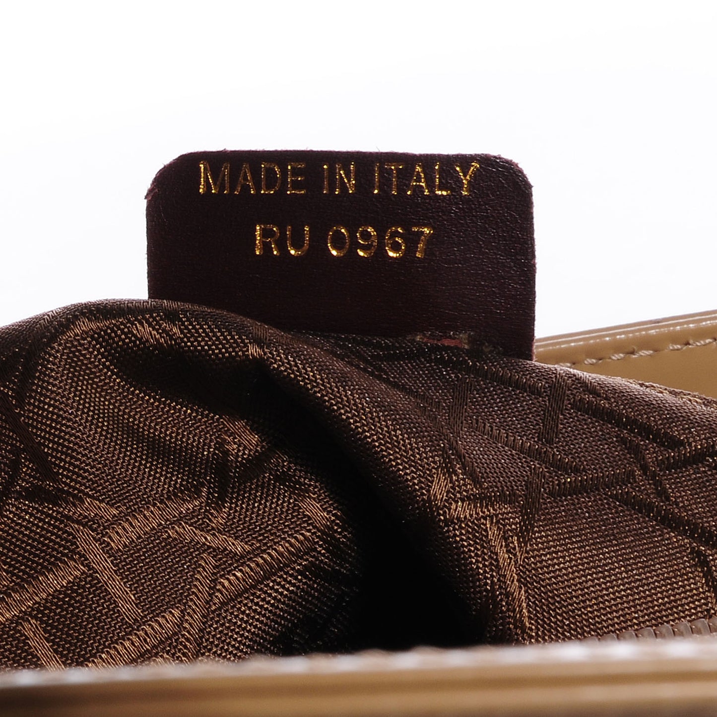 Vintage Patent Medium Lady Dior Beige