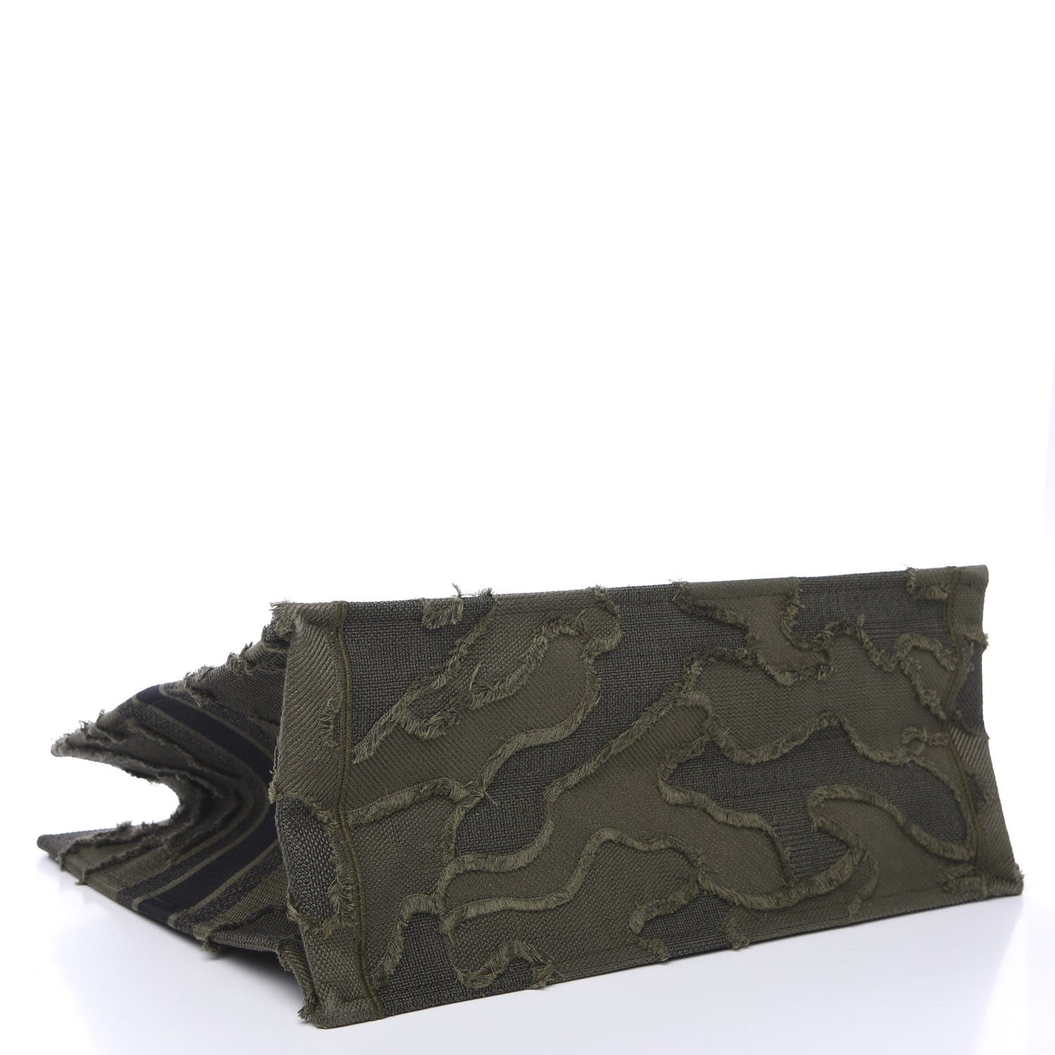 Christian Dior Canvas Embroidered Camouflage Book Tote Green 3 of 11