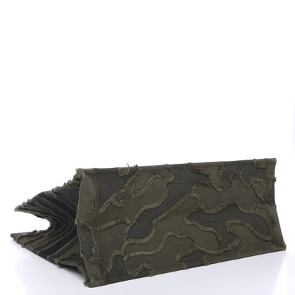 Christian Dior Canvas Embroidered Camouflage Book Tote Green 3 of 11