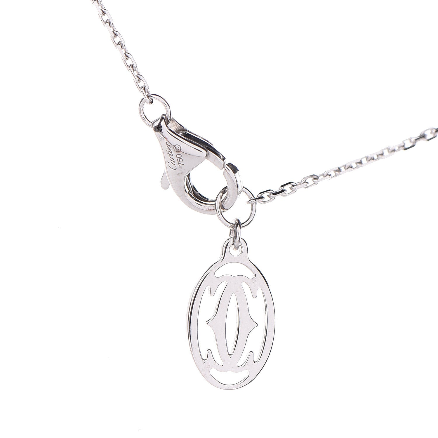 Cartier 18K White Gold Diamond Symbols Cross Pendant Necklace 6 of 6