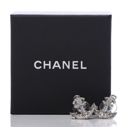 Chanel Crystal CC Anchor Earrings Silver 5 of 5