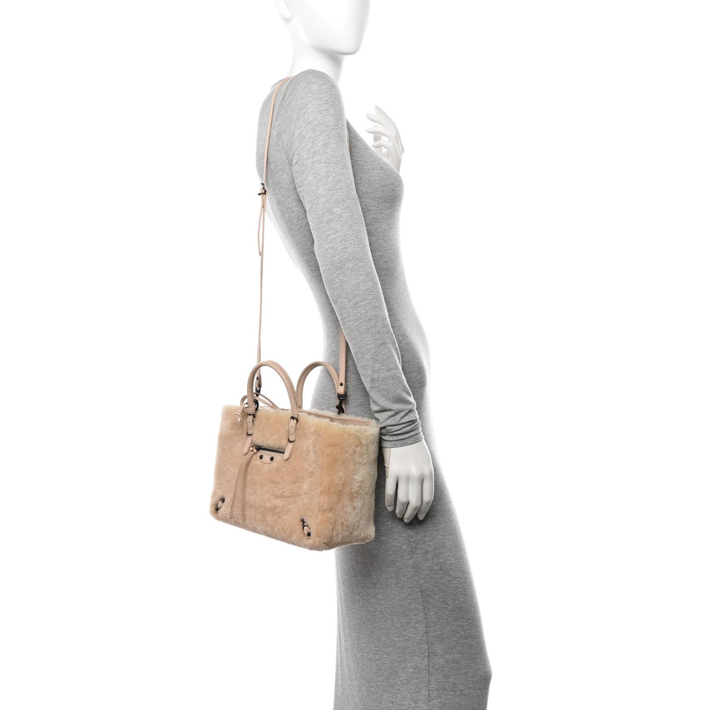 Merino Wool Papier A6 Zip Around Tote Beige Tapioca