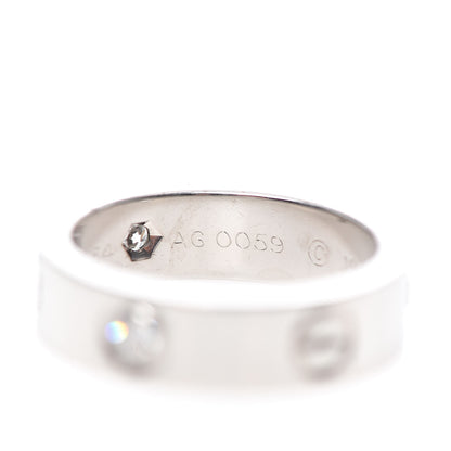 Cartier 18K White Gold 3 Diamond 5.5mm LOVE Ring 54 7 6 of 8