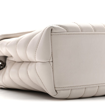 Saint Laurent Calfskin Y Quilted Monogram Small Loulou Chain Satchel Ivory 10 of 11