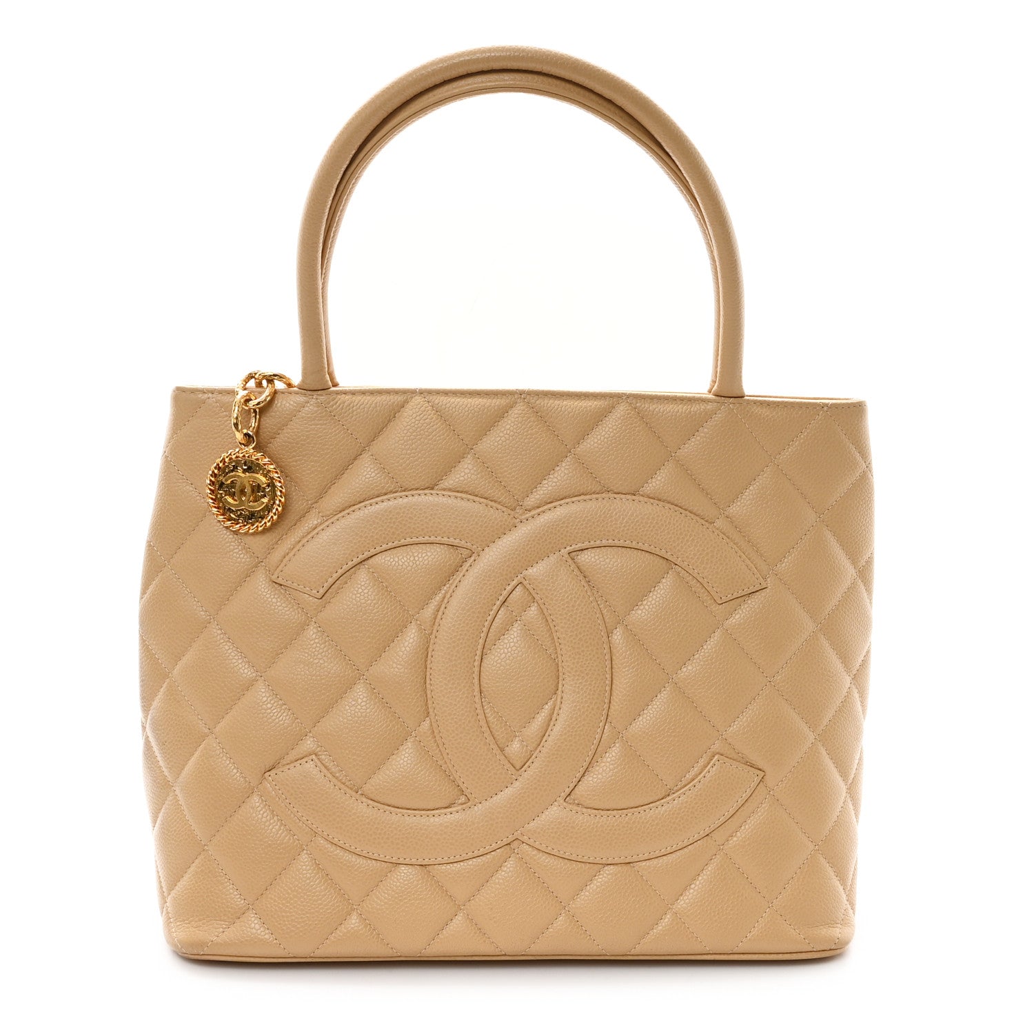 Chanel Caviar Quilted Medallion Tote Beige 1 of 13