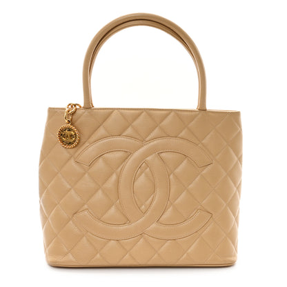 Chanel Caviar Quilted Medallion Tote Beige 1 of 13