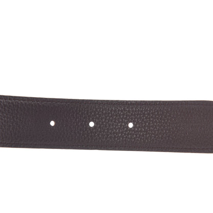Hermes Tadelakt Togo 32mm H Belt 85 Chocolate Rouge H 5 of 7
