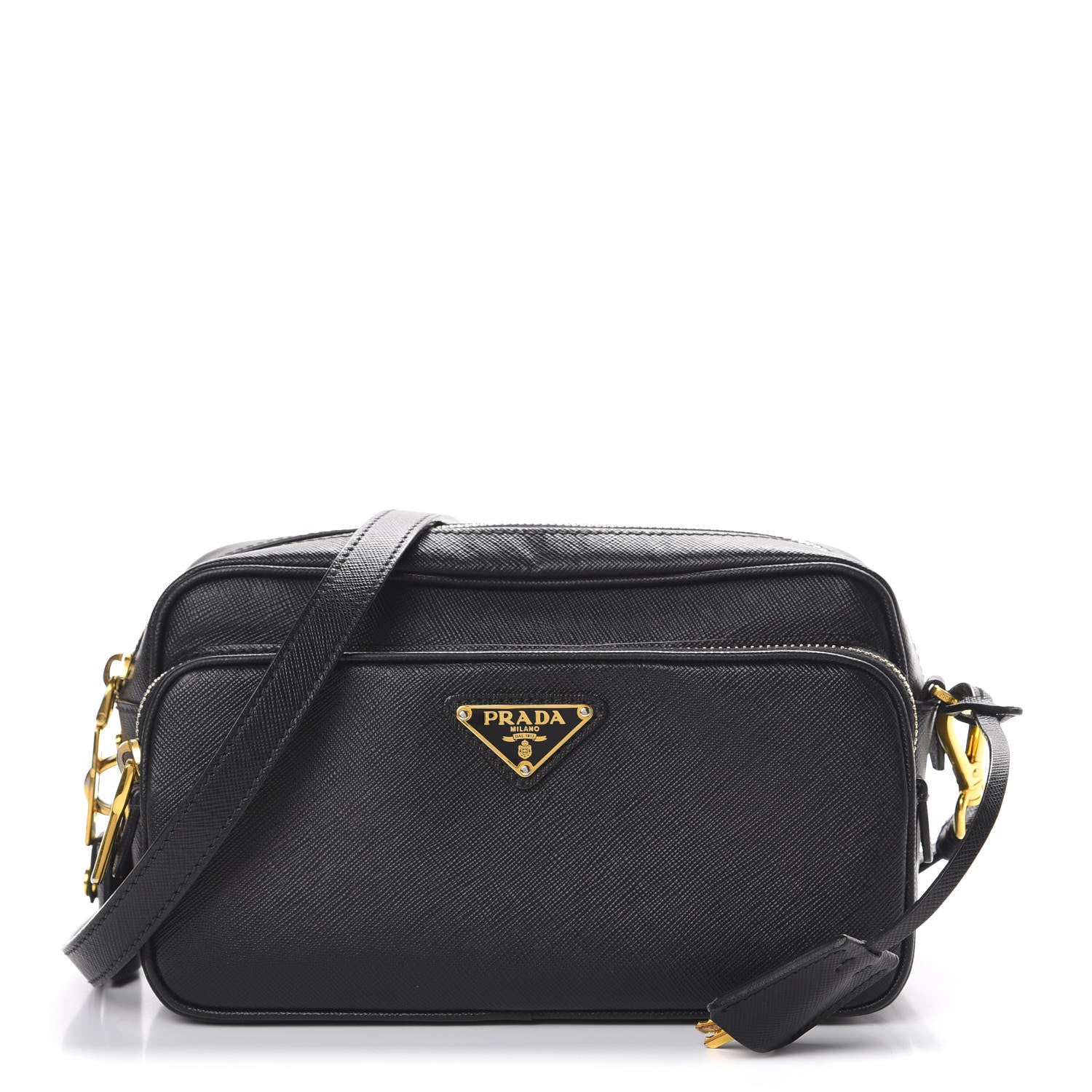 Prada Saffiano Lux Camera Case Crossbody Bag Black 1 of 11