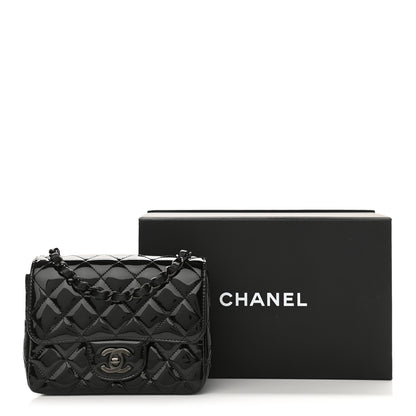 Chanel Patent Calfskin Quilted Mini Square Flap So Black 10 of 10