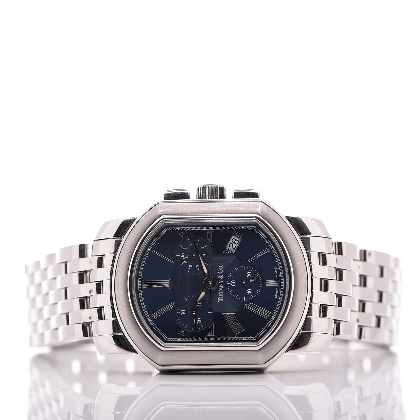 Stainless Steel 33mm Mark Coupe Resonator Chronograph Quartz Watch Blue