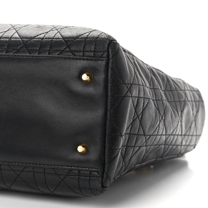 Christian Dior Lambskin Cannage Medium Lady Dior Black 10 of 14