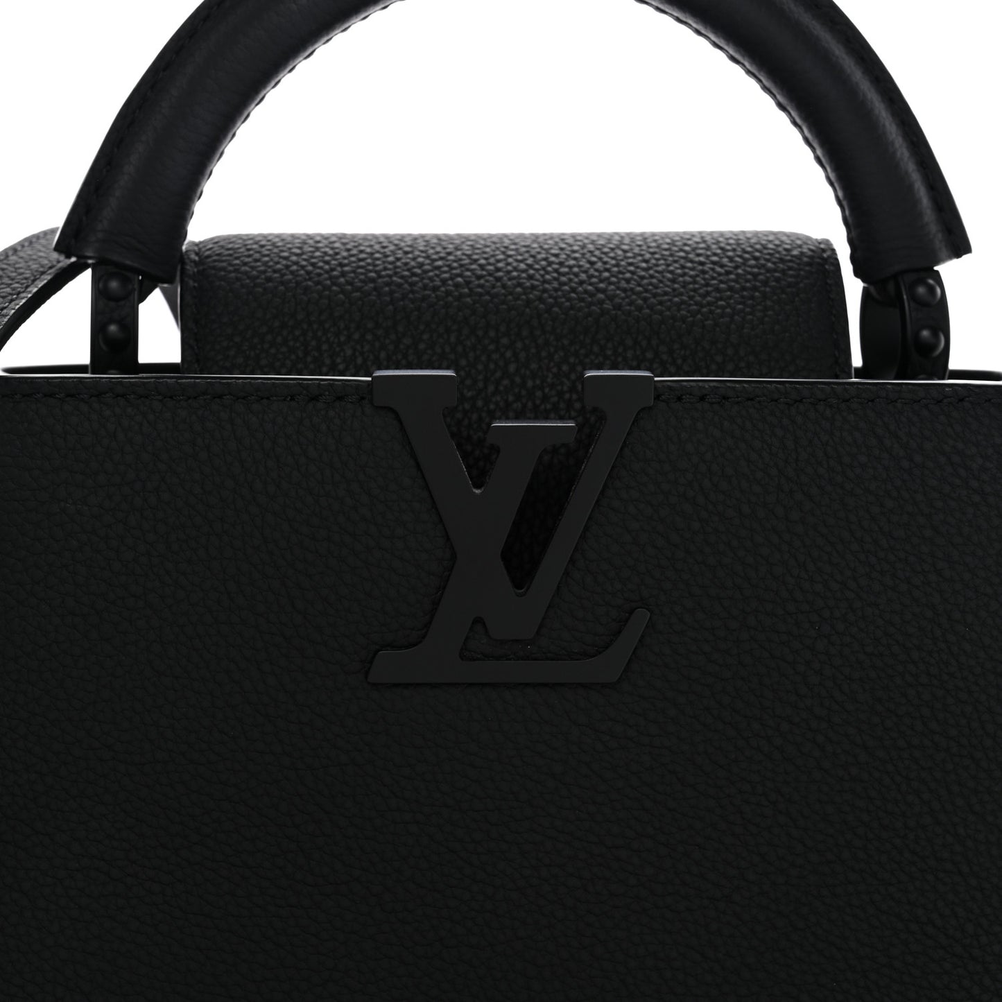 Matte Taurillon Capucines East West Mini All Black