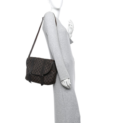 Gucci Monogram Medium Double Buckle Flap Messenger Dark Brown 2 of 11