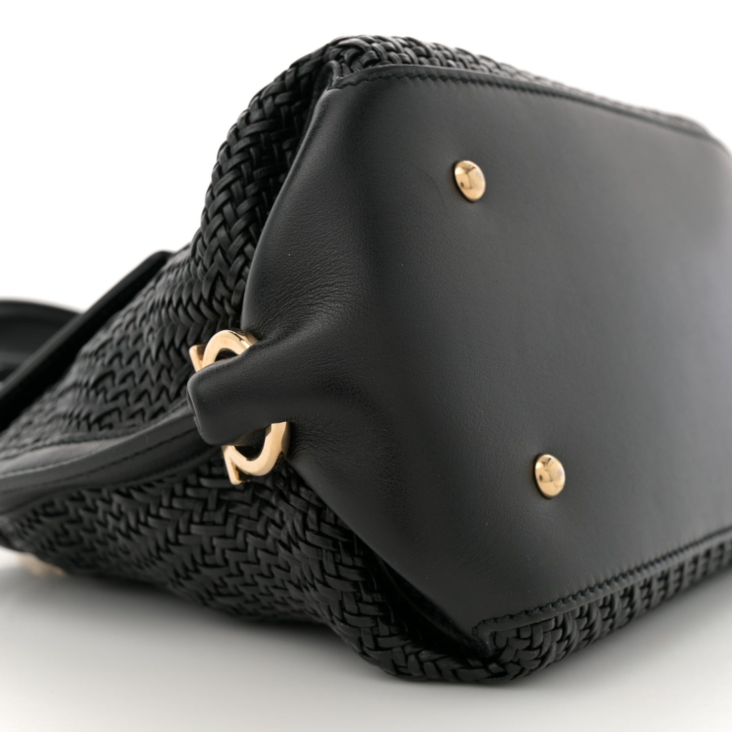 Woven Nappa Sofia Satchel Black