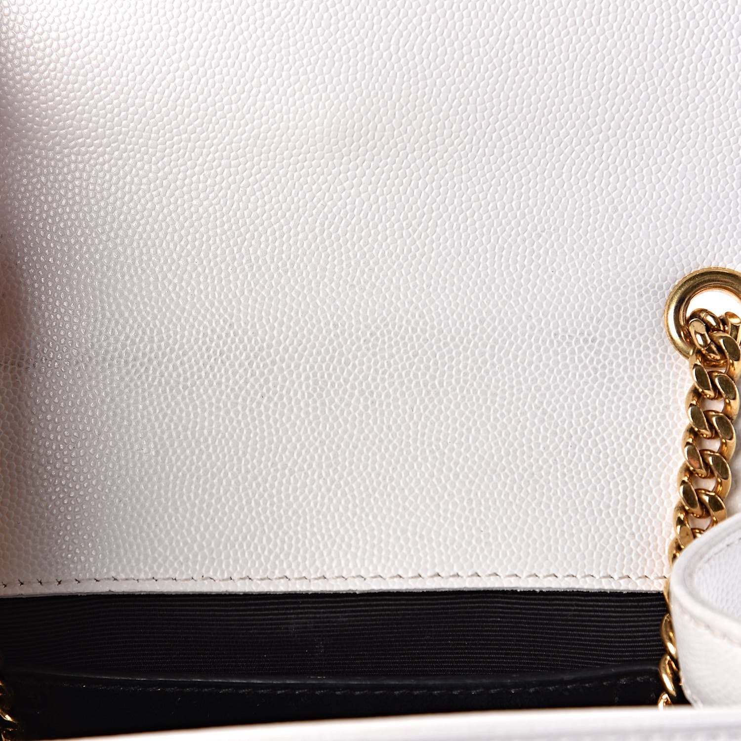 Saint Laurent Grain De Poudre Small Monogram Kate Satchel Optical White 8 of 11
