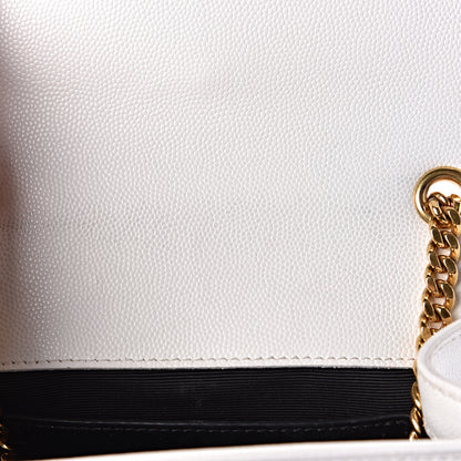 Saint Laurent Grain De Poudre Small Monogram Kate Satchel Optical White 8 of 11