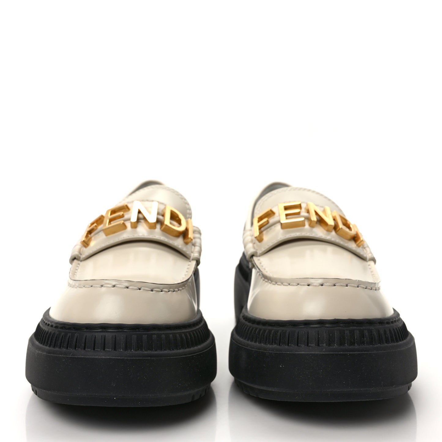 Vitello Abrasivato Fendigraphy 50mm Loafers 38.5 Blanco Babe