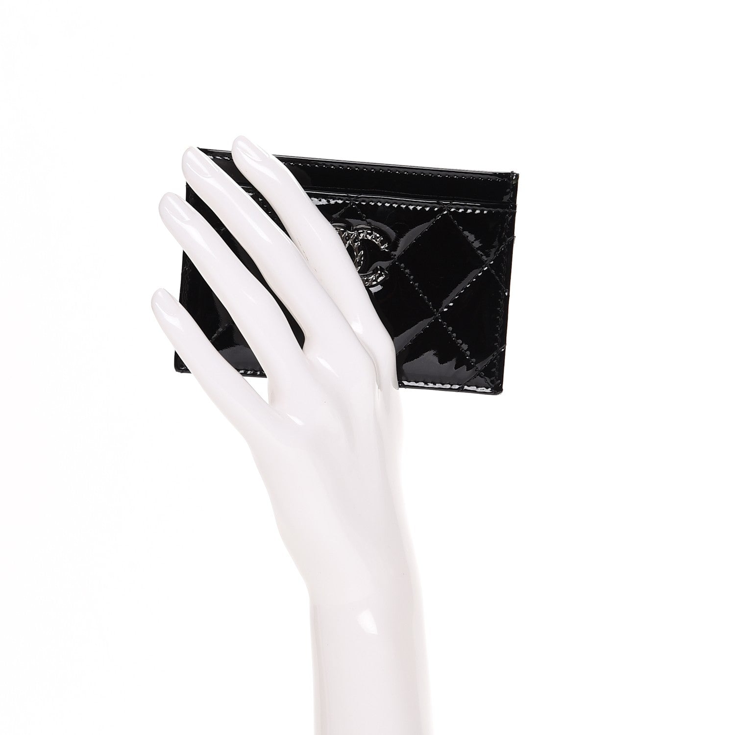 Chanel Patent Quilted Brilliant Card Holder Black 2 of 9