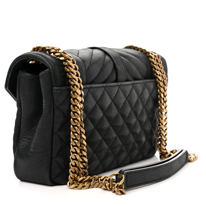 Saint Laurent Iridescent Calfskin Tri-Quilt Monogram Medium College Bag Black 3 of 9