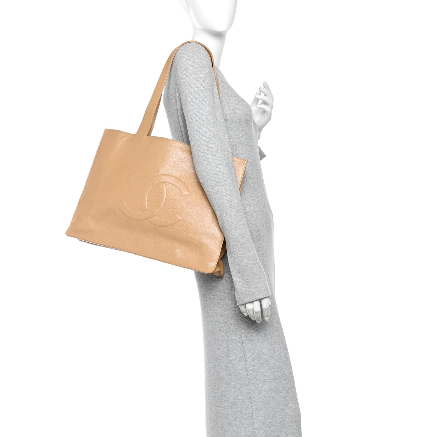 Chanel Caviar Timeless CC Tote Beige 2 of 10