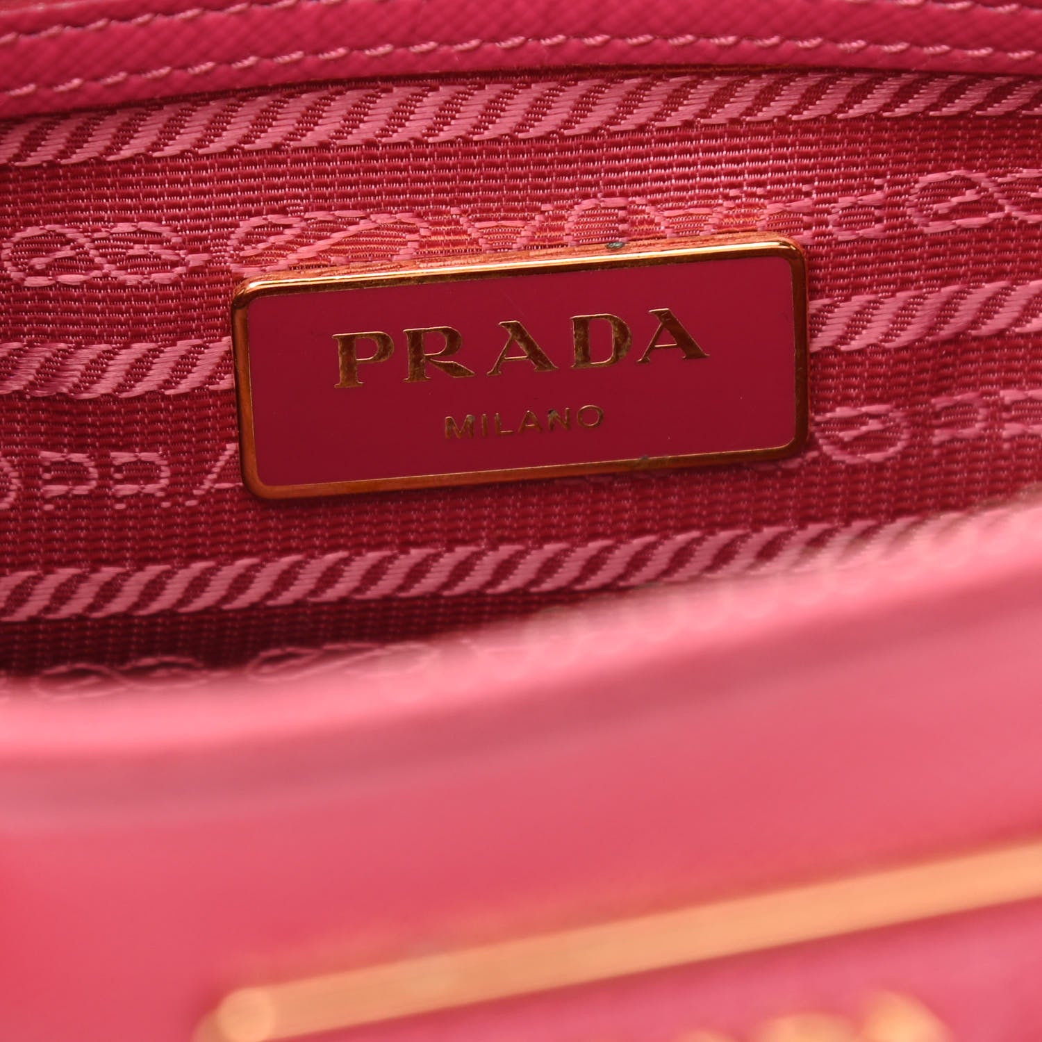 Prada Saffiano Vernice Small Promenade Tote Peonia 6 of 10