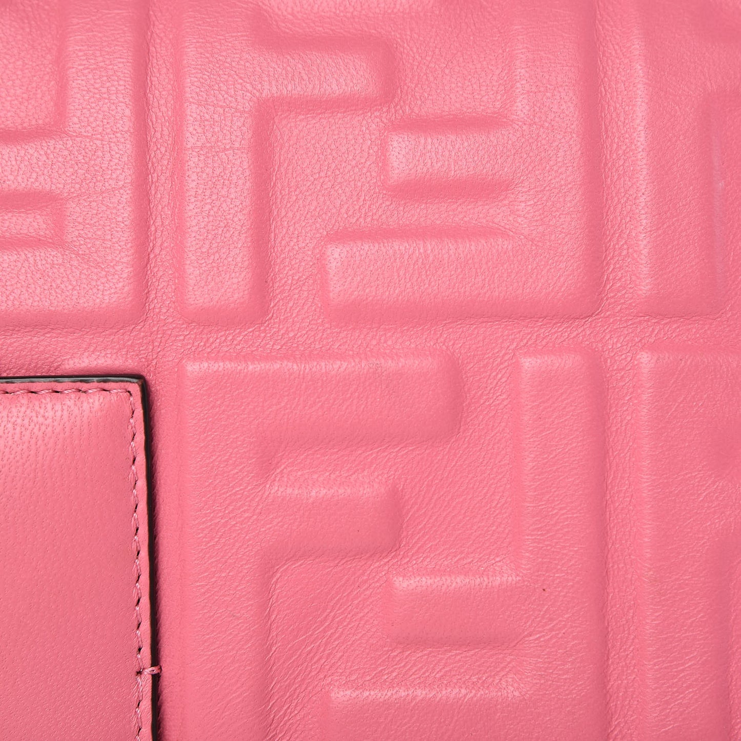 Nappa FF 1974 Embossed Large Baguette Rosa Fluo