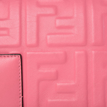 Fendi Nappa FF 1974 Embossed Large Baguette Rosa Fluo 10 of 11