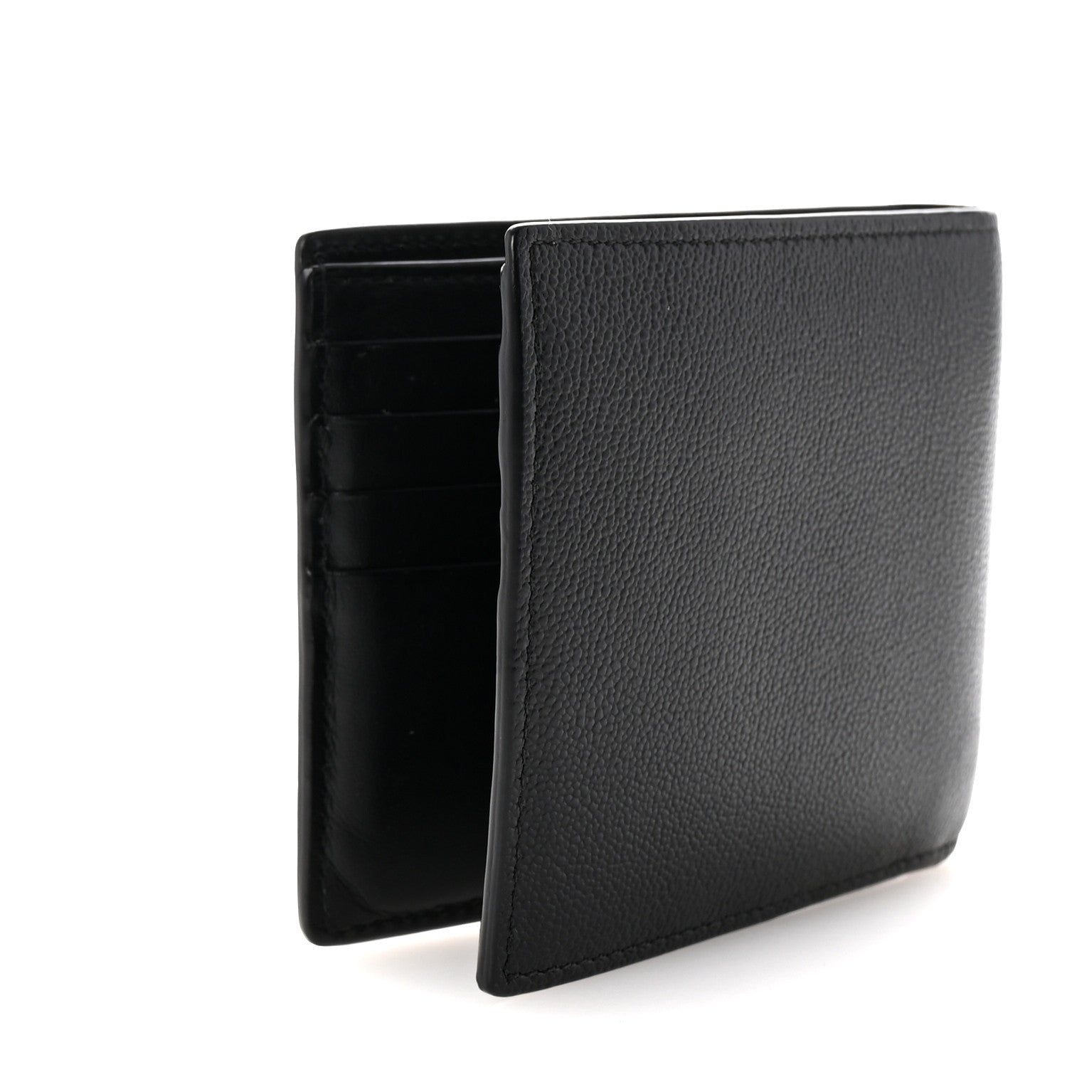 Burberry Grained Calfskin Embossed Logo Bi-Fold Wallet Black 3 of 6