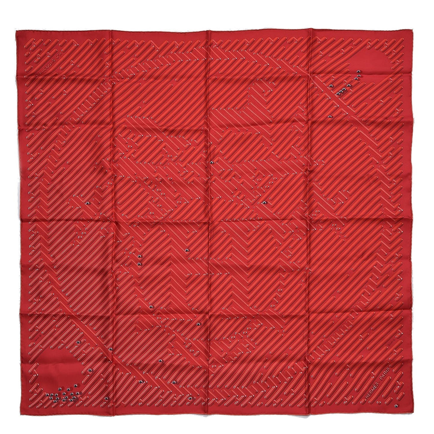 Silk Parcours D'H Scarf 90 Rouge Corail Capucine