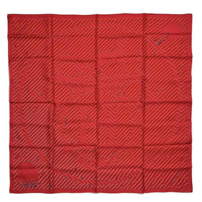 Hermes Silk Parcours D'H Scarf 90 Rouge Corail Capucine 1 of 6