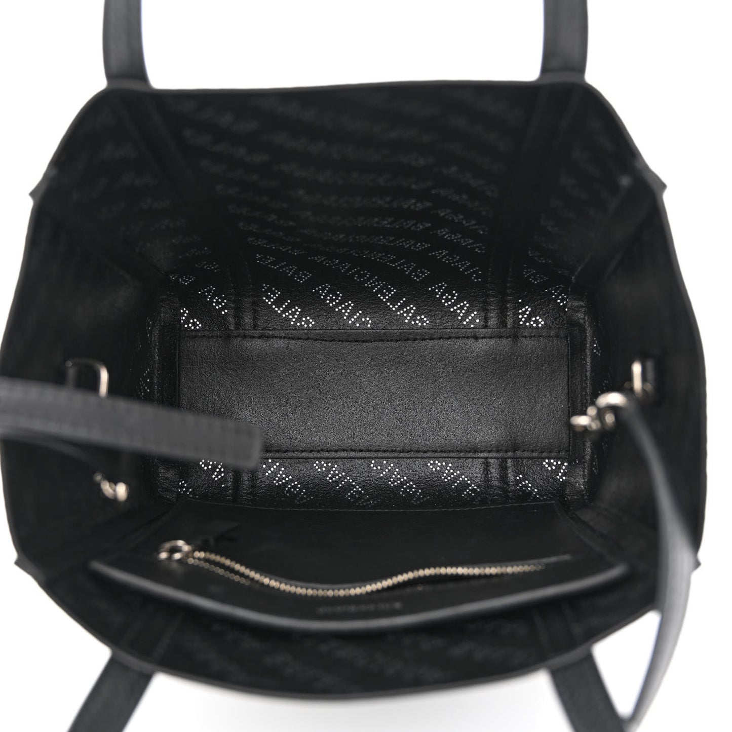 Smooth Calfskin Logo Perforated XXS Everyday Tote Black