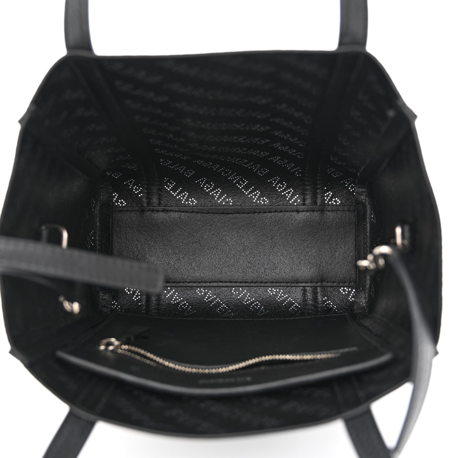 Balenciaga Smooth Calfskin Logo Perforated XXS Everyday Tote Black 5 of 12