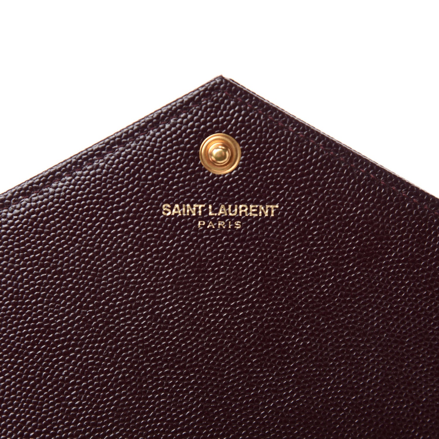 Saint Laurent Grain De Poudre Matelasse Chevron Monogram Envelope Chain Wallet Amaranto 8 of 10
