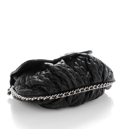 Chanel Washed Lambskin Quilted Large Chain Around Messenger Black 4 of 7