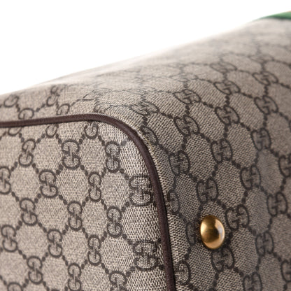 Gucci GG Supreme Monogram Textured Dollar Calfskin Web Medium Ophidia Carry-On Duffle Bag Beige Ebony New Acero 10 of 16