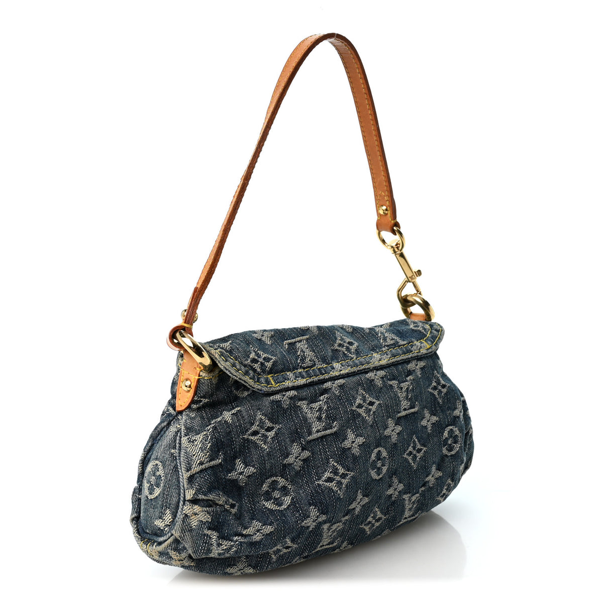 Monogram Denim Mini Pleaty Blue