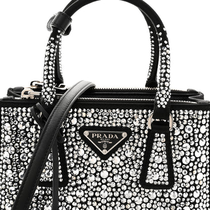 Prada Satin Crystal Mini Galleria Double Zip Tote Metal 8 of 10