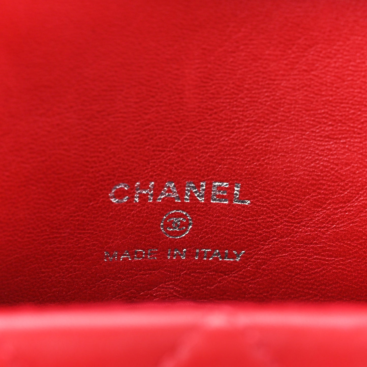 Lambskin Quilted Mini Roll Clutch Red