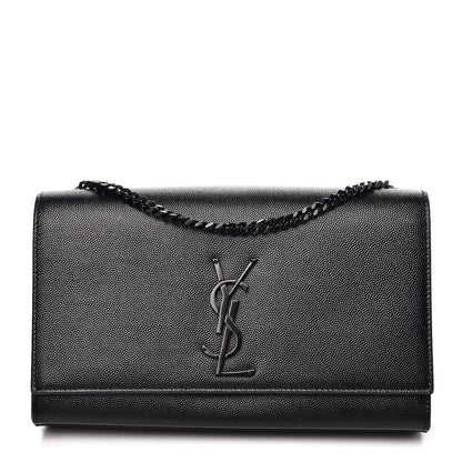 Saint Laurent Grain De Poudre Medium Classic Monogram Kate Satchel Black 1 of 8