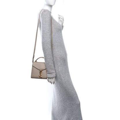 Saint Laurent Grain de Poudre Mini Classic Monogram Cassandra Top Handle Beige 2 of 11