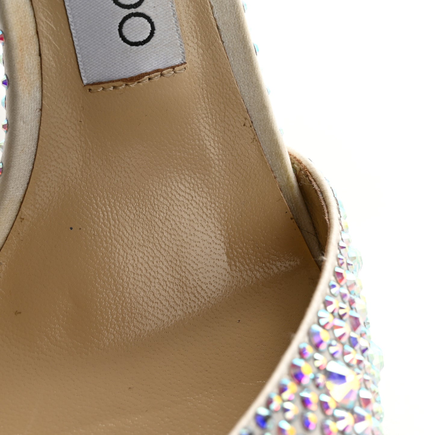 Satin Crystal Saeda 100 Pumps 38 Ivory