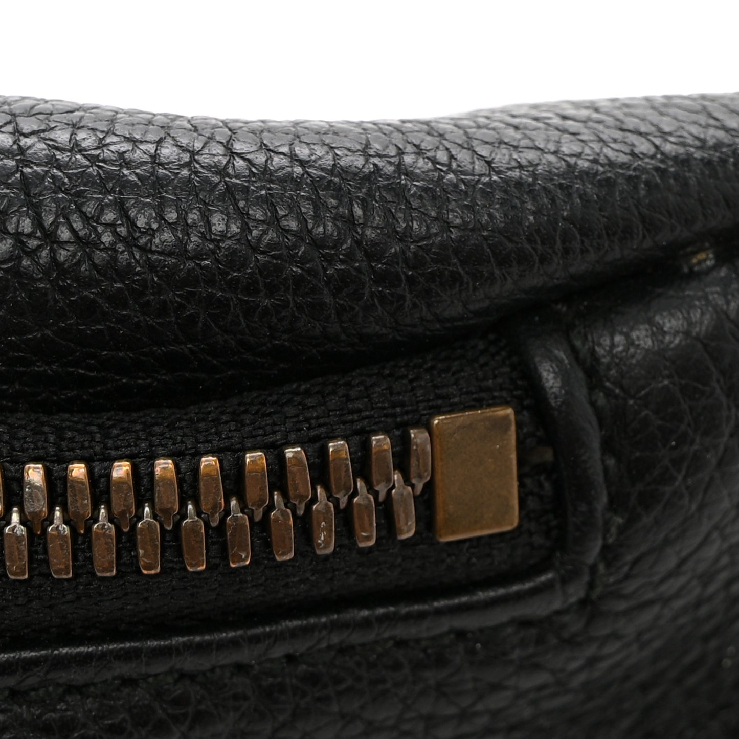 Grained Calfskin Small Logo Belt Bag Black