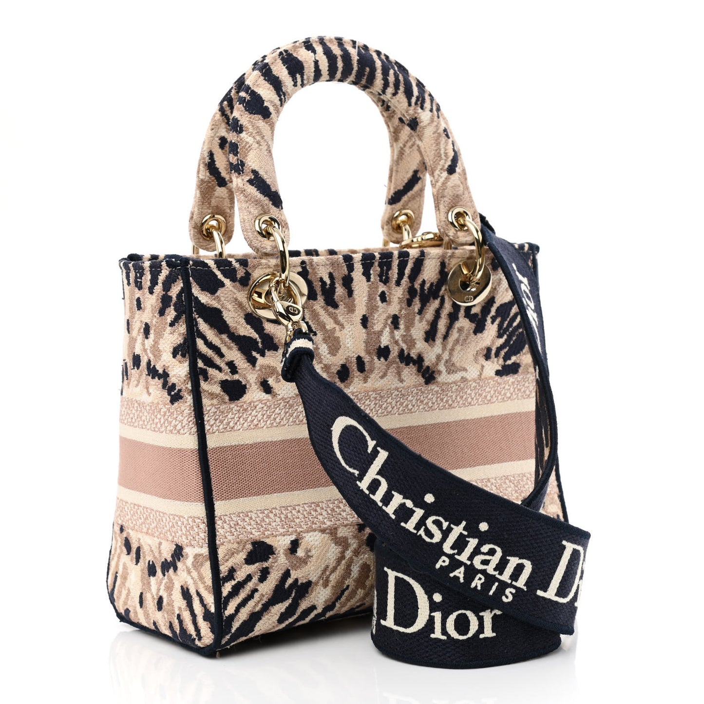 Canvas Embroidered Medium Tie And Dior Lady D-Light