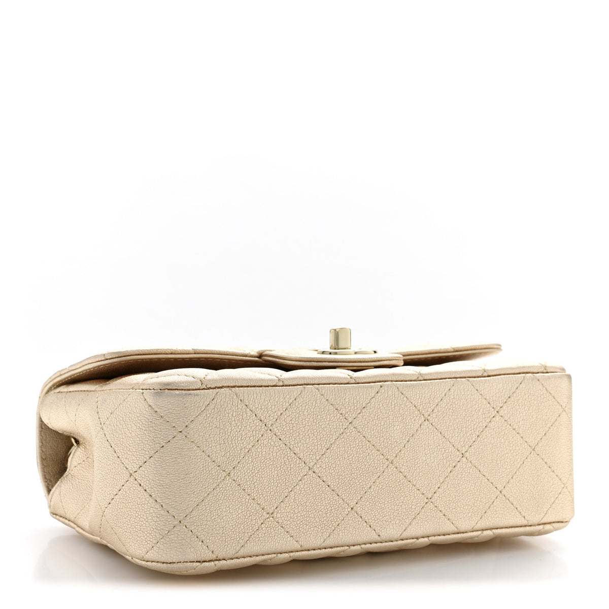 Chanel Metallic Lambskin Quilted Mini Rectangular Flap Gold 3 of 10