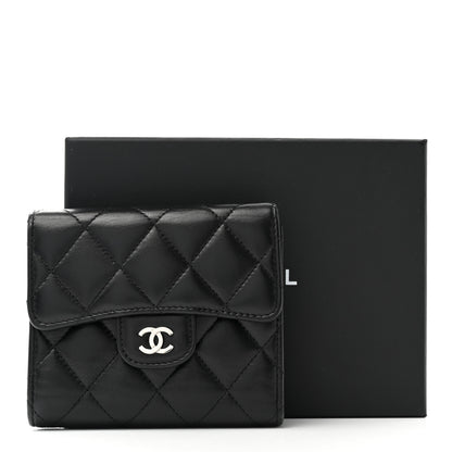 Chanel Lambskin Quilted Compact Flap Wallet Black 9 of 9