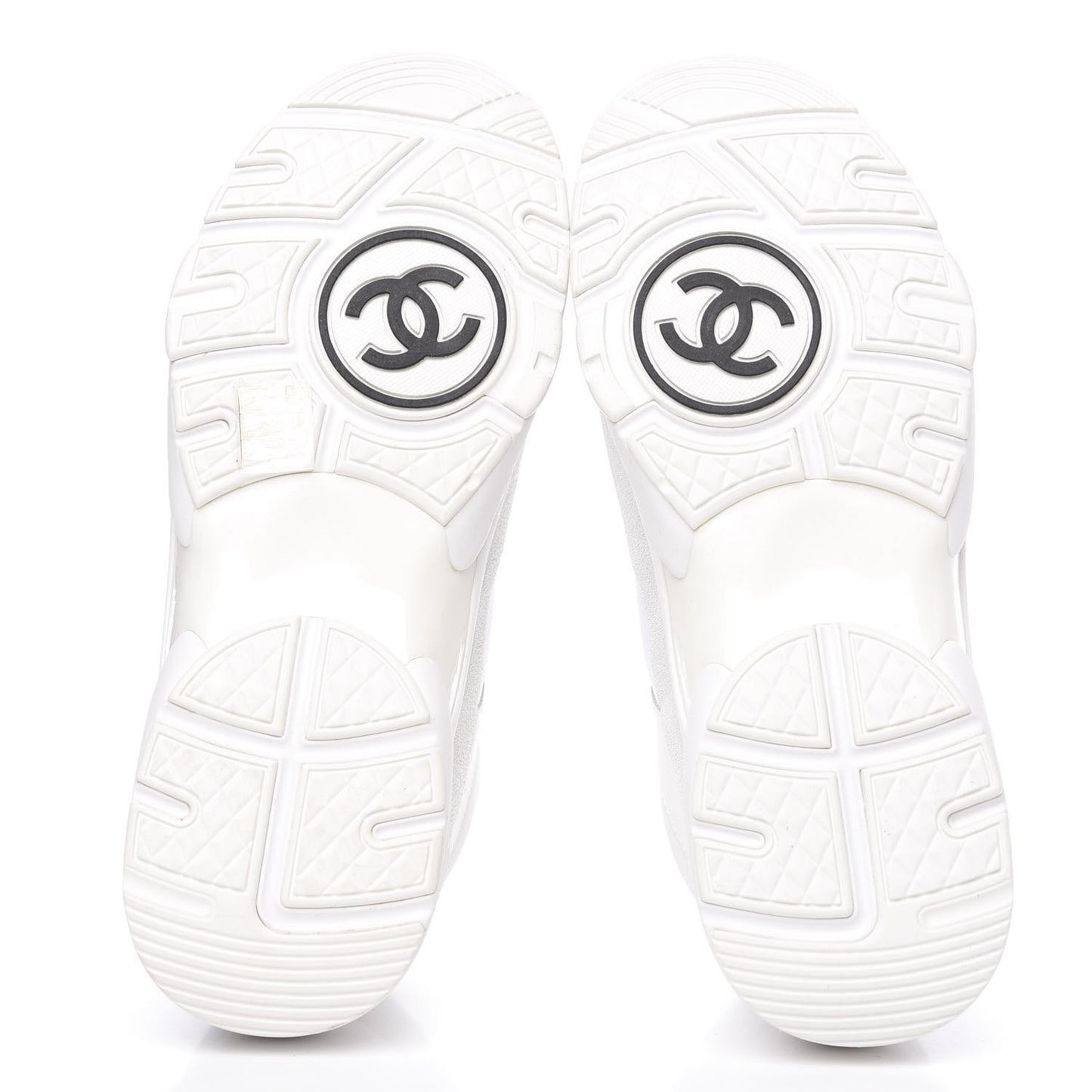 Suede Calfskin Fabric CC Sneakers 38.5 White