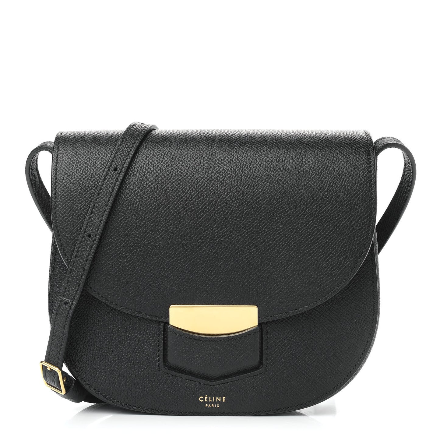 Grained Calfskin Small Trotteur Black