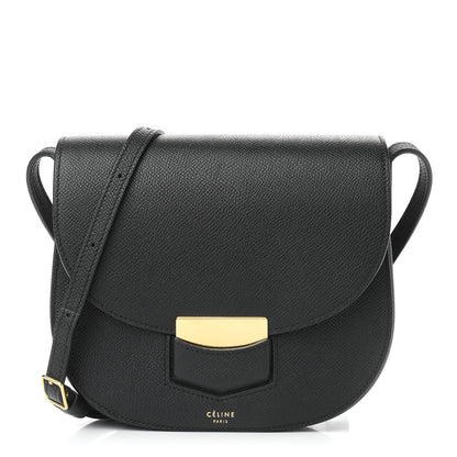 Celine Grained Calfskin Small Trotteur Black 1 of 9