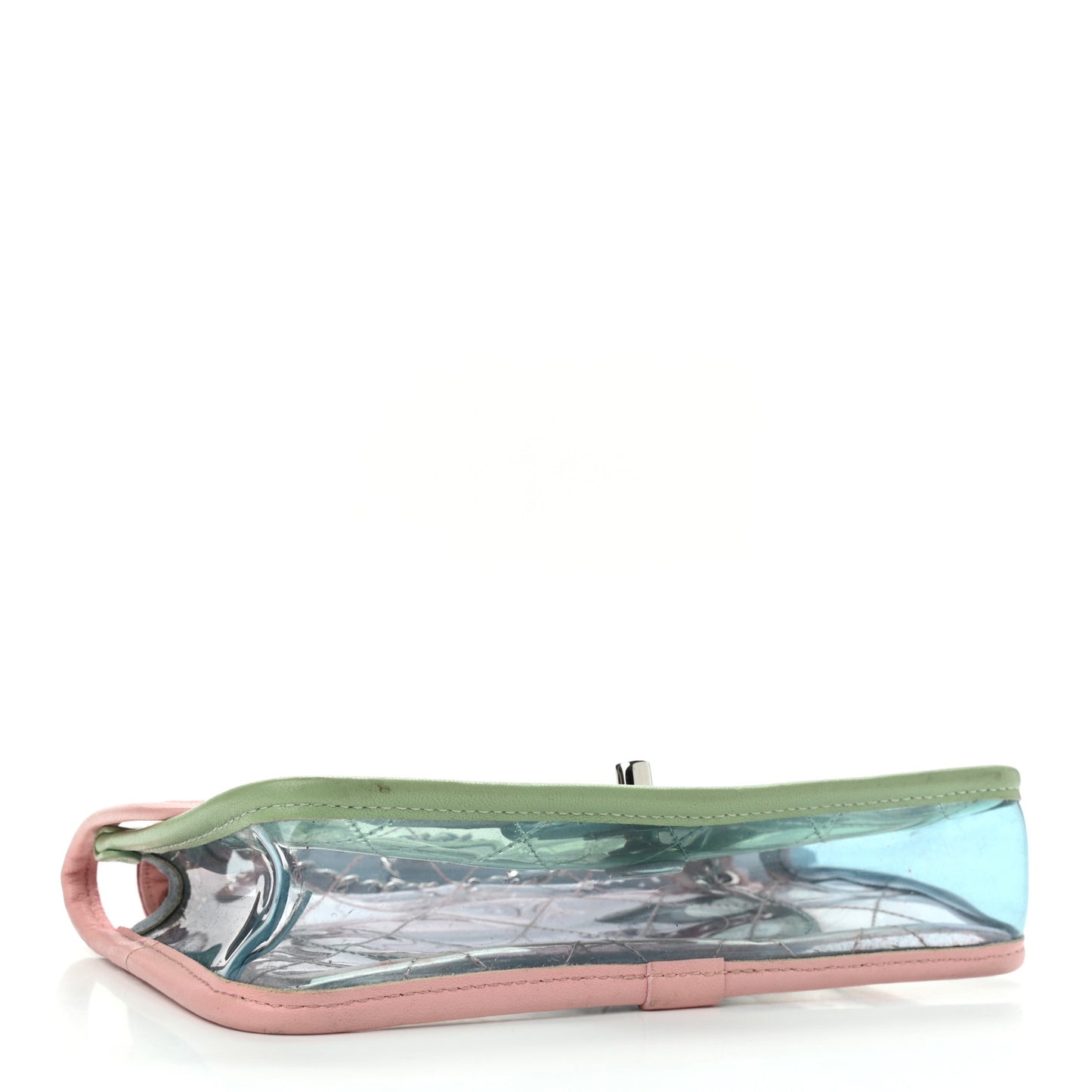 Lambskin PVC Quilted Mini Coco Splash Flap Blue Green