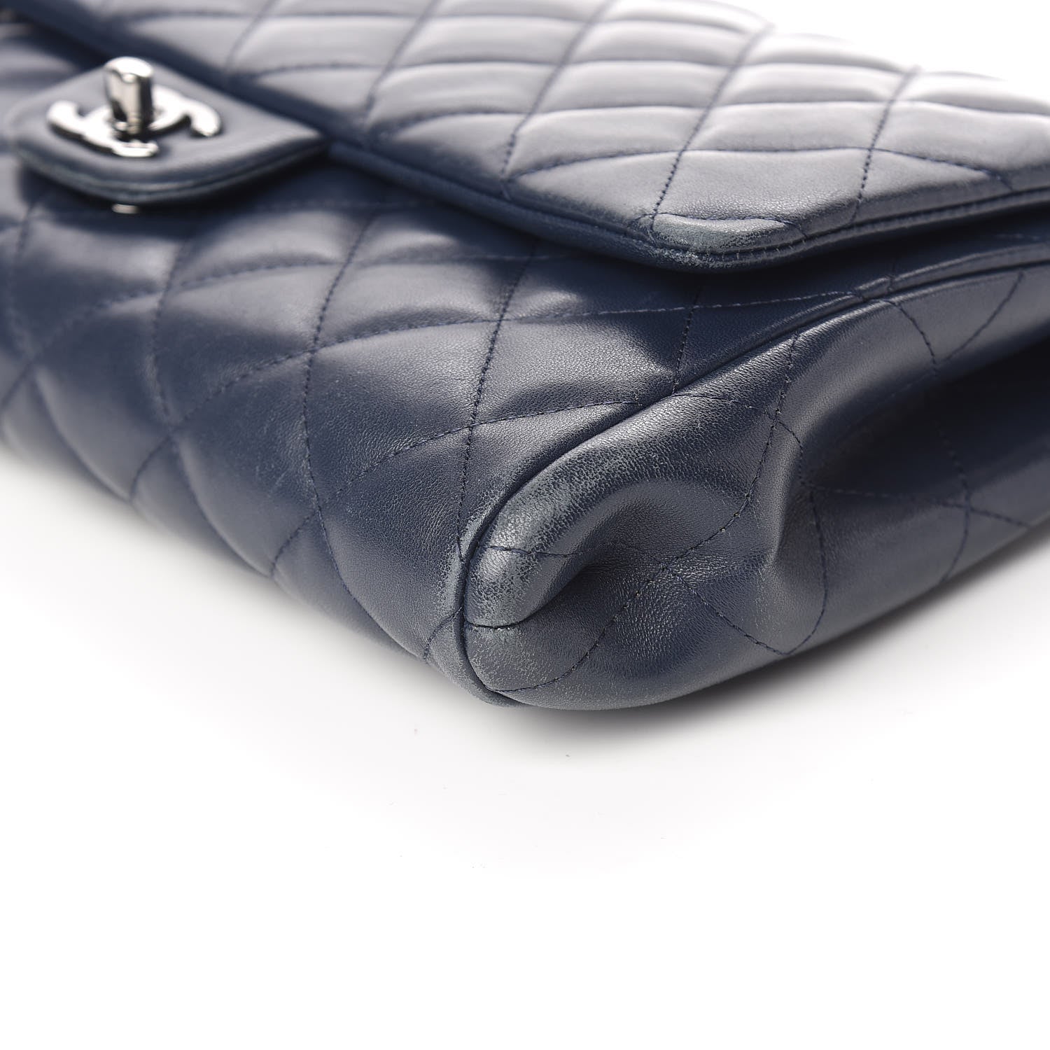 Chanel Lambskin Quilted Clutch With Chain Flap Blue 6 of 10